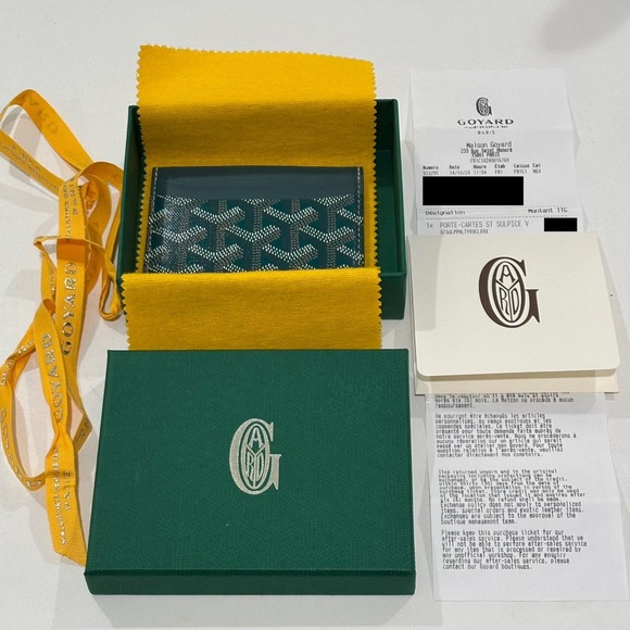 Auth Goyard St Sulpice Card Holder Green - Picture 3 of 3